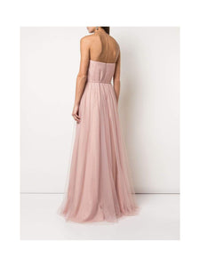 Strapless Tulle Draped Gown