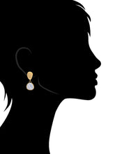 Load image into Gallery viewer, Blue Onyx Drop Plus Satin Pebble Earrings