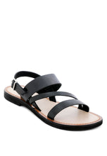 Load image into Gallery viewer, Mona Black Flat Sandal with Ankle Strap