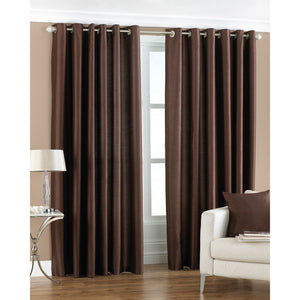 Riva Home Fiji Faux Silk Ringtop Curtains (Chocolate) (66 x 54 inch)