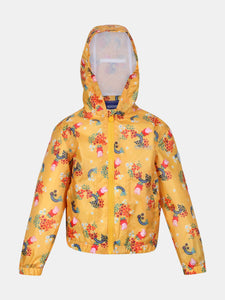 Regatta Childrens/Kids Muddy Puddle Peppa Pig Floral Hooded Waterproof Jacket (Glowlight Yellow)
