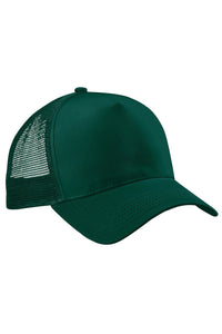 Mens Half Mesh Trucker Cap/Headwear - Bottle Green