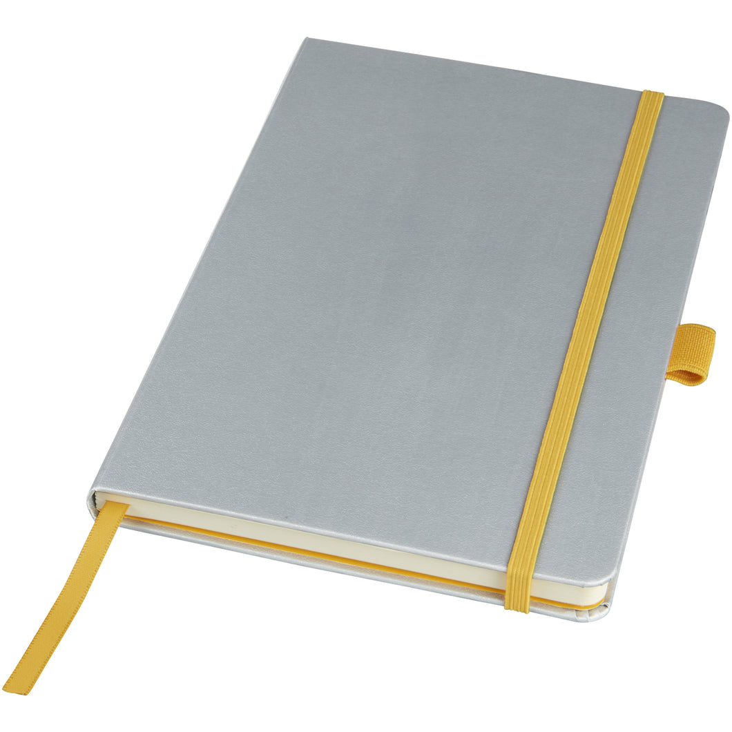 JournalBooks Melya Colorful Notebook (Silver) (8.4 x 5.6 x 0.6 inches)