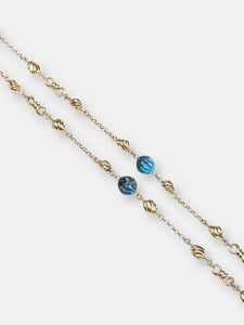 Summer Nights Turquoise Layered Necklace In 14K Yellow Gold Plated Sterling Silver