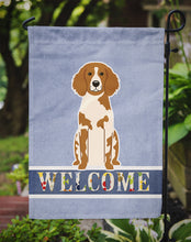 Load image into Gallery viewer, 11&quot; x 15 1/2&quot; Polyester Brittany Spaniel Welcome Garden Flag 2-Sided 2-Ply