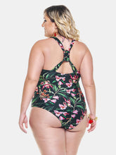 Load image into Gallery viewer, Padded Swimsuit With Crisscross Detailing In The Neckline In Cherry Tree Print