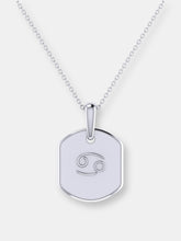Load image into Gallery viewer, Cancer Crab Ruby &amp; Diamond Constellation Tag Pendant Necklace in Sterling Silver