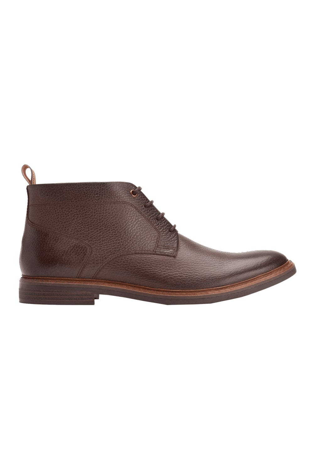 Mens Noak Leather Chukka Boots (Dark Brown)