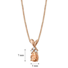Load image into Gallery viewer, 14K Rose Gold Pear Shape 0.75 Carats Morganite Diamond Pendant