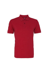 Asquith & Fox Mens Plain Short Sleeve Polo Shirt (Red Heather)