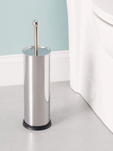 Load image into Gallery viewer, Hide-Away and Splash Proof Polished Stainless Steel Toilet Brush with Non-Skid Hygienic Holder, Silver