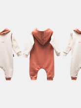 Load image into Gallery viewer, Brown Logo Hooded Bodysuit