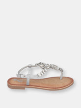 Load image into Gallery viewer, Angie Silver Flat Sandals