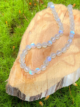 Load image into Gallery viewer, Moon Bead Necklace - Magic White Quartz