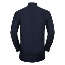 Load image into Gallery viewer, Russell Collection Mens Long Sleeve Easy Care Oxford Shirt (Bright Navy)