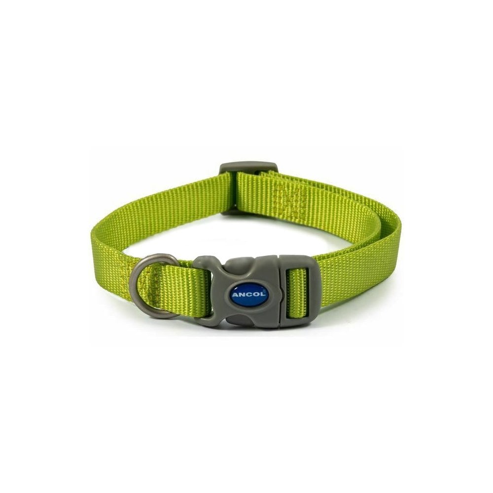 Ancol Nylon Adjustable Collar (Lime Green) (11x20in)