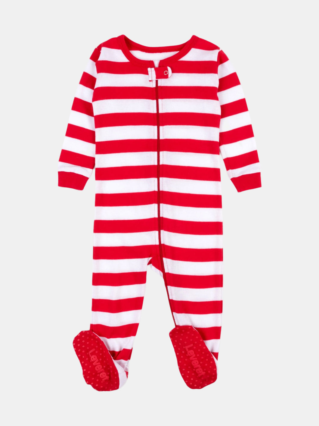 Baby Footed Red Striped Pajamas