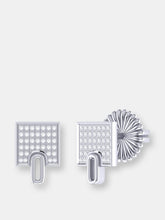 Load image into Gallery viewer, Sidewalk Square Diamond Stud Earrings in Sterling Silver