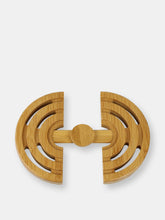Load image into Gallery viewer, Michael Graves Design Expandable Slatted Round Bamboo Trivet, Natural