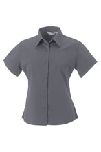 Load image into Gallery viewer, Russell Collection Womens/Ladies Short Sleeve Classic Twill Shirt (Zinc)