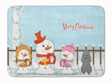 Load image into Gallery viewer, 19 in x 27 in Merry Christmas Carolers Poodle Silver Machine Washable Memory Foam Mat