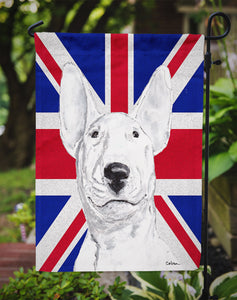 Bull Terrier With English Union Jack British Flag Garden Flag 2-Sided 2-Ply