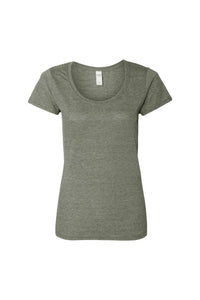 Gildan Womens/Ladies Short Sleeve Deep Scoop Neck T-Shirt (Graphite Heather)