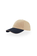 Load image into Gallery viewer, Liberty Sandwich Heavy Brush Cotton 6 Panel Cap - Natural/Navy