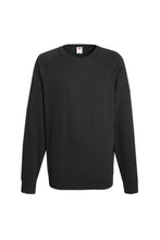 Load image into Gallery viewer, Fruit Of The Loom Mens Lightweight Raglan Sweatshirt (240 GSM) (Black)