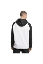 Load image into Gallery viewer, Build Your Brand Mens Basic Raglan Hoodie (White/Black)