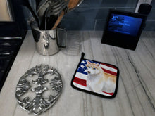 Load image into Gallery viewer, Siberian Husky Patriotic Pair of Pot Holders