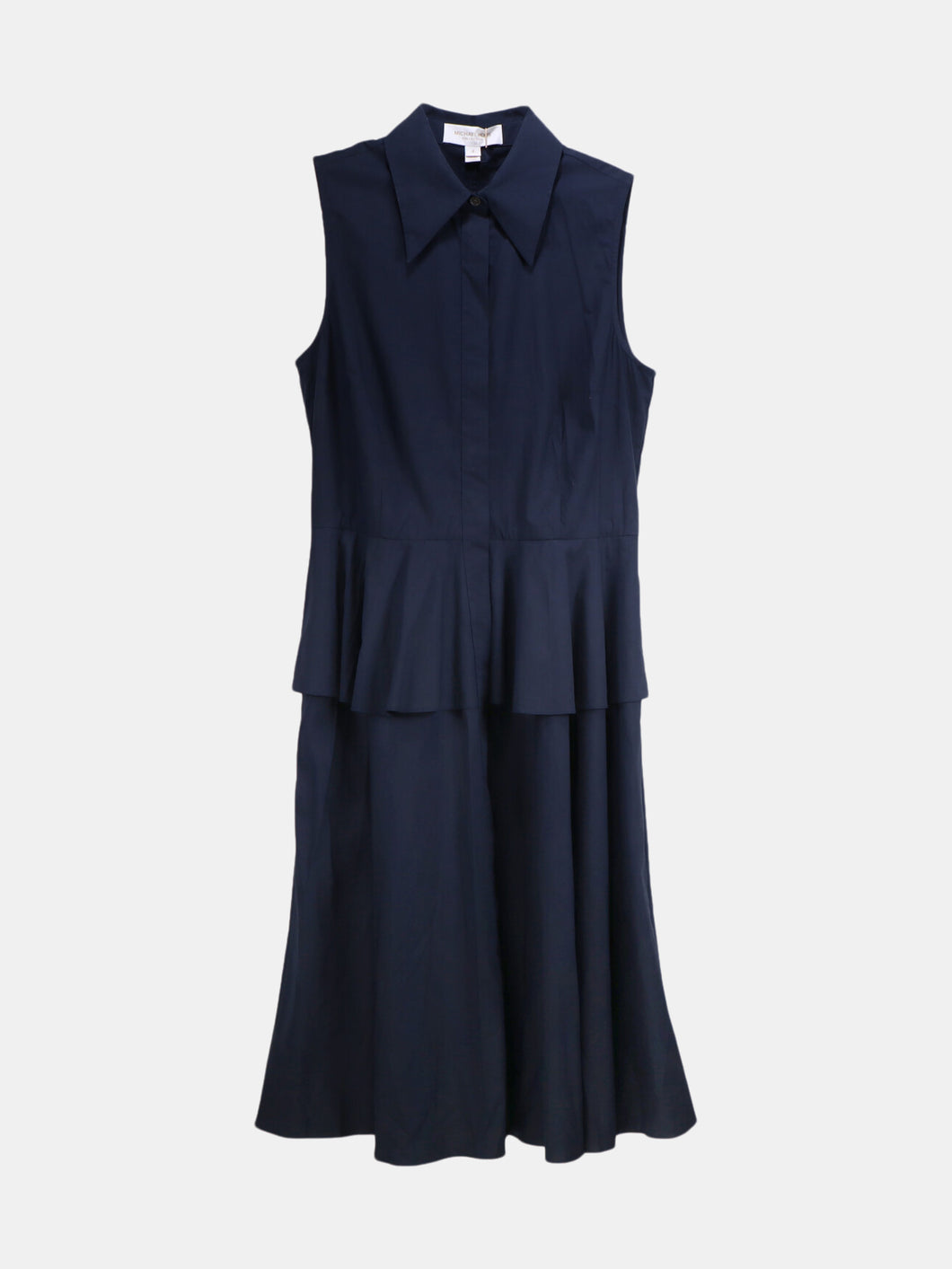 Michael Kors Women's Midnight Sleeveless Cotton Button Up Dress