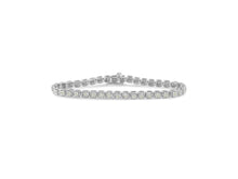 Load image into Gallery viewer, .925 Sterling Silver 1.0 Cttw Diamond Miracle-Set Square Milgrain 7&quot; Link Tennis Bracelet