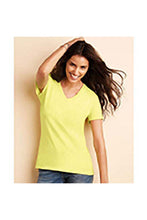Load image into Gallery viewer, Gildan Womens/Ladies Premium Cotton V-Neck T-Shirt (Cornsilk)