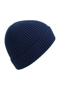 Unisex Engineered Knit Ribbed Beanie - Oxford Navy