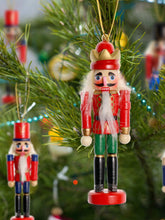 Load image into Gallery viewer, Nutcrackers Hanging Ornament Figures - Christmas Mini Wooden King and Soldier Nutcracker