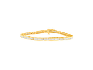 10K Yellow Gold Baguette-Cut Diamond Banded Bracelet