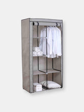 Load image into Gallery viewer, 6 Tier Portable Free-Standing Multi- Purpose Closet Organizer, 43&quot; Wide Steel Hanging Rod, Grey