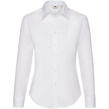Load image into Gallery viewer, Fruit Of The Loom Ladies Lady-Fit Long Sleeve Oxford Shirt (White)