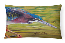 Load image into Gallery viewer, 12 in x 16 in  Outdoor Throw Pillow Green Heron Canvas Fabric Decorative Pillow
