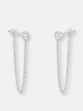 Load image into Gallery viewer, Bezel-Set Diamond Chain Earrings (1&quot; drop)