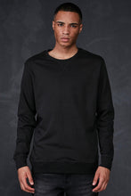 Load image into Gallery viewer, Build Your Brand Mens Basic Crew Neck Sweatshirt (Black)