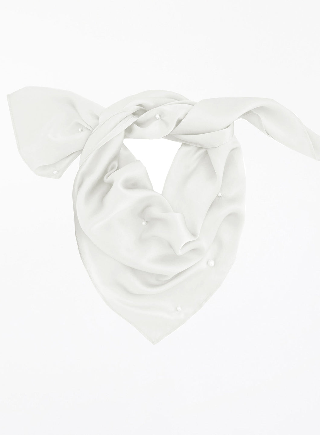 Eugenia Pearl Embellished Silk Scarf