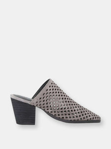 Sia Stacked Heel Laser-Cut Mules