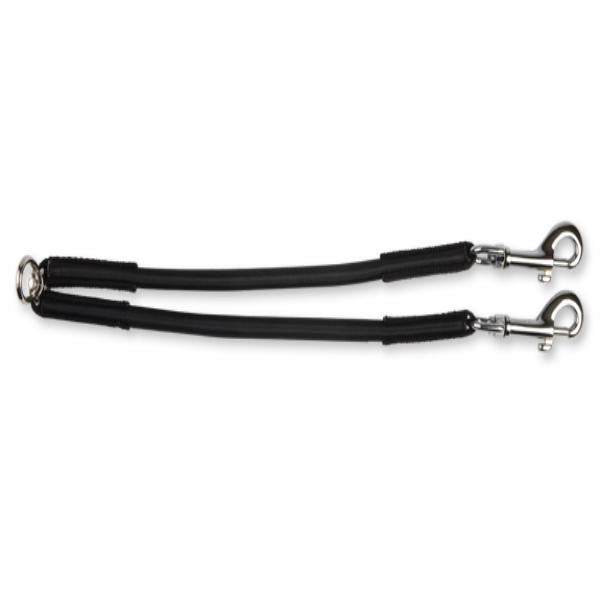 Ancol Nylon Bungee Couple Double Dog Leash Shock Absorber (Black) (7.9in)