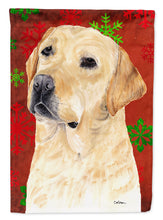 Load image into Gallery viewer, Labrador Red And Green Snowflakes Holiday Christmas Garden Flag 2-Sided 2-Ply