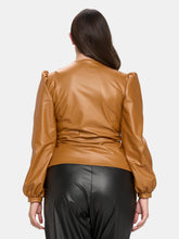 Load image into Gallery viewer, Vegan Leather Wrap Top
