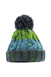 Junior Corkscrew Pom Pom Beanie - Electric Gray