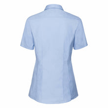 Load image into Gallery viewer, Russell Lady Short Sleeve Stretch Moisture Management Work Shirt (Bright Sky)