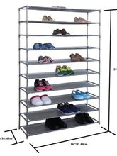Load image into Gallery viewer, 50 Pair Non-Woven Multi-Purpose Stackable Free-Standing Shoe Rack, Grey